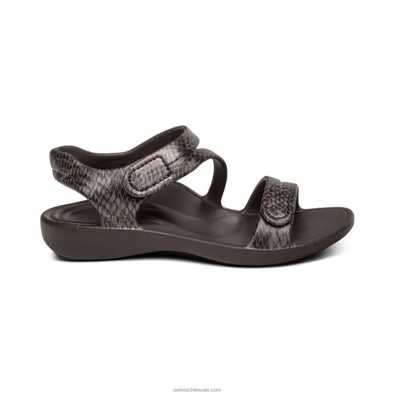 mujer boa marrón Aetrex sandalia deportiva jillian 2TB4B196