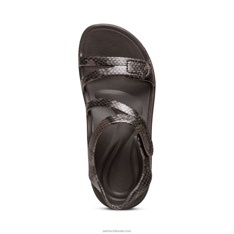mujer boa marrón Aetrex sandalia deportiva jillian 2TB4B196