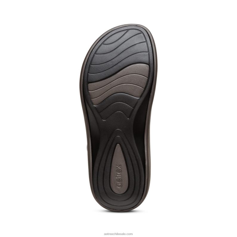 mujer boa marrón Aetrex sandalia deportiva jillian 2TB4B196