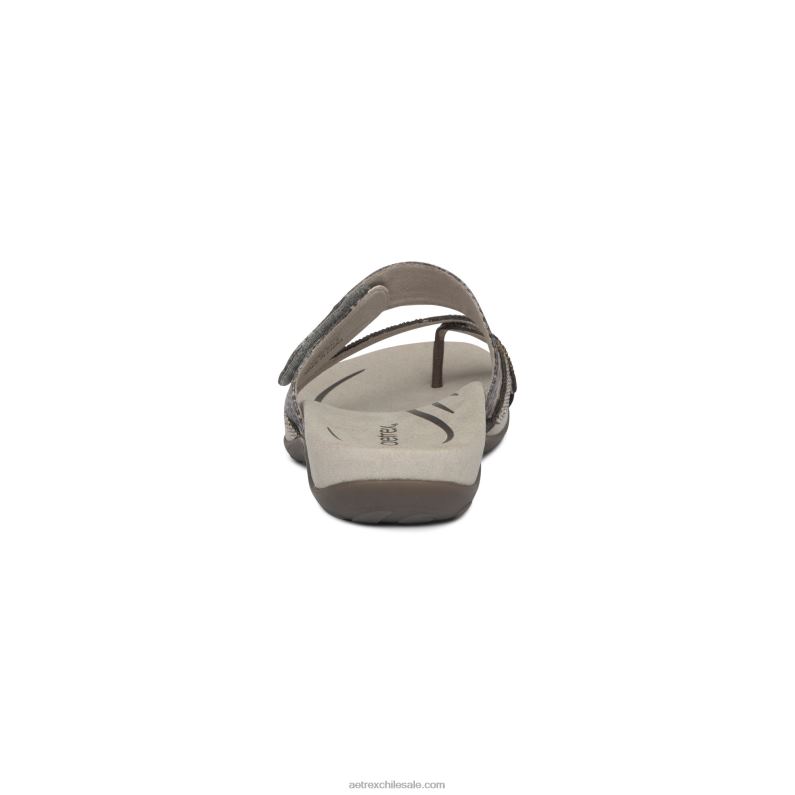 mujer brillo de peltre Aetrex sandalias izzy ajustables 2TB4B50
