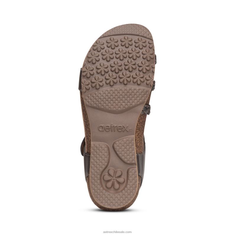 mujer bronce Aetrex sandalias jillian con tiras trenzadas 2TB4B35