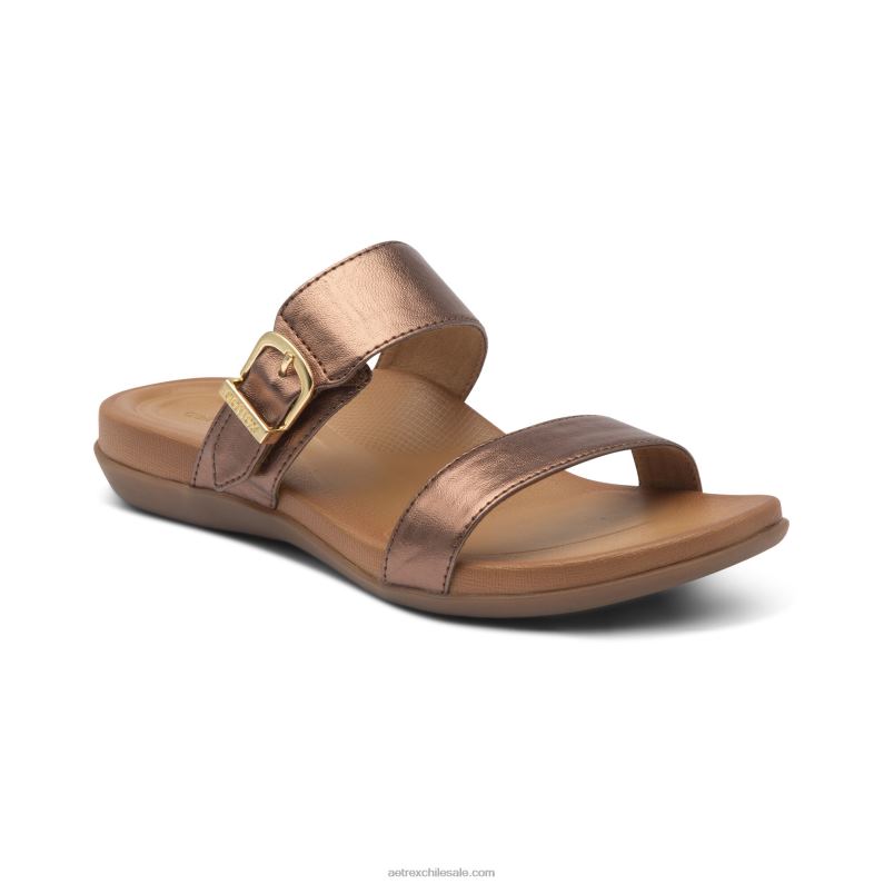 mujer bronce Aetrex sandalias mimi con soporte para el arco 2TB4B68