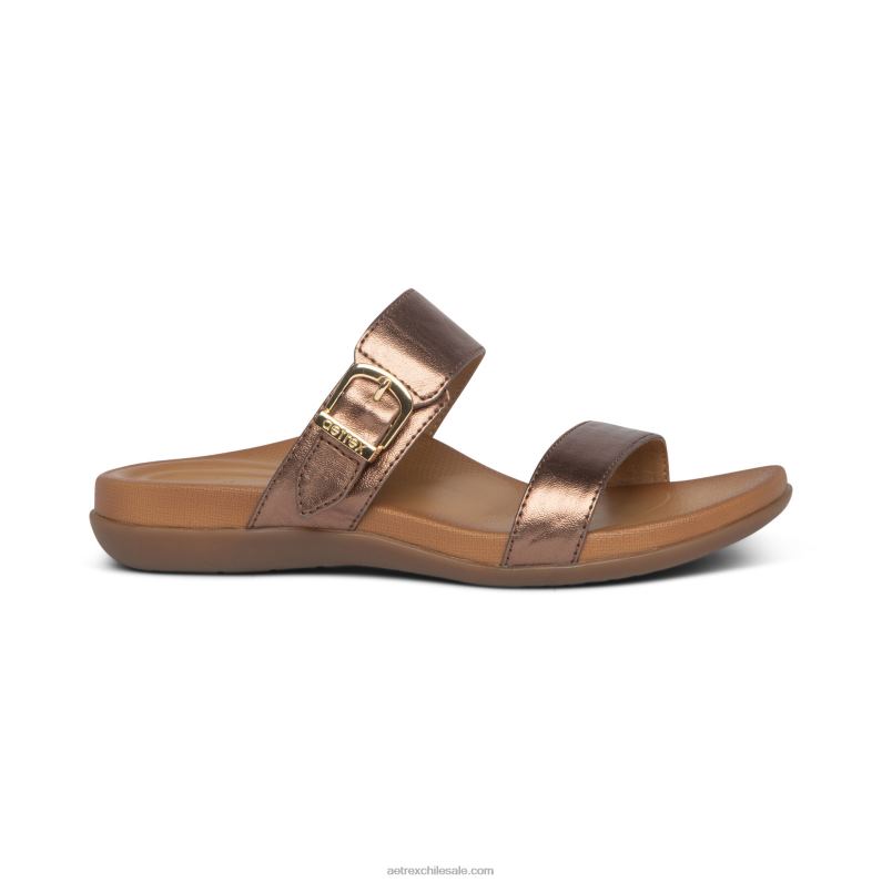 mujer bronce Aetrex sandalias mimi con soporte para el arco 2TB4B68