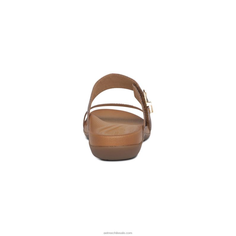 mujer bronce Aetrex sandalias mimi con soporte para el arco 2TB4B68