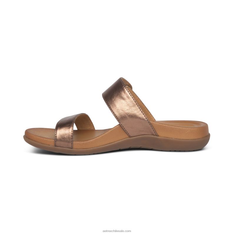mujer bronce Aetrex sandalias mimi con soporte para el arco 2TB4B68