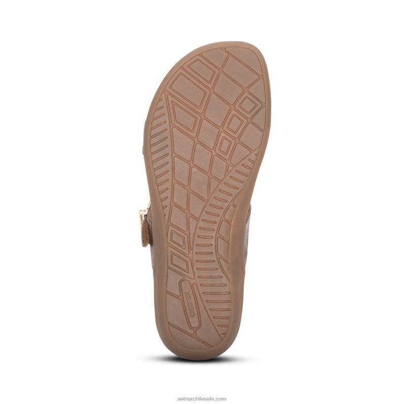 mujer bronce Aetrex sandalias mimi con soporte para el arco 2TB4B68