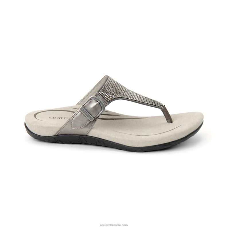 mujer bronce de cañón Aetrex sandalia con tira ajustable rae 2TB4B245