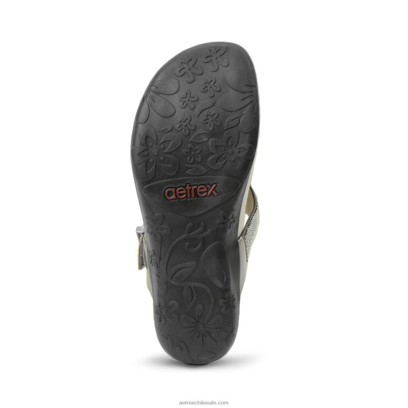 mujer bronce de cañón Aetrex sandalia con tira ajustable rae 2TB4B245
