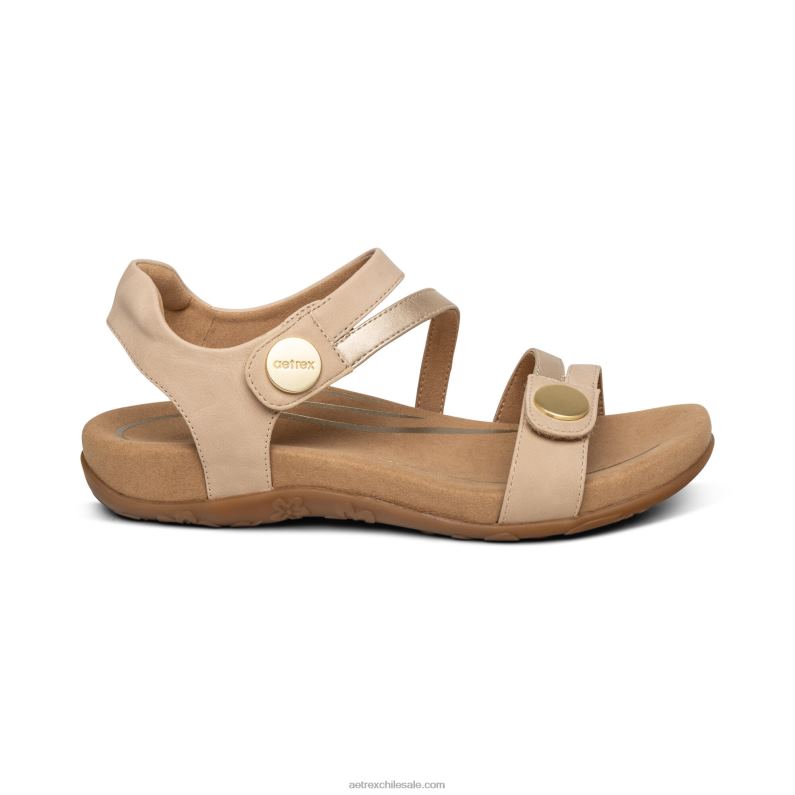 mujer broncearse Aetrex sandalias jess con tiras ajustables 2TB4B234