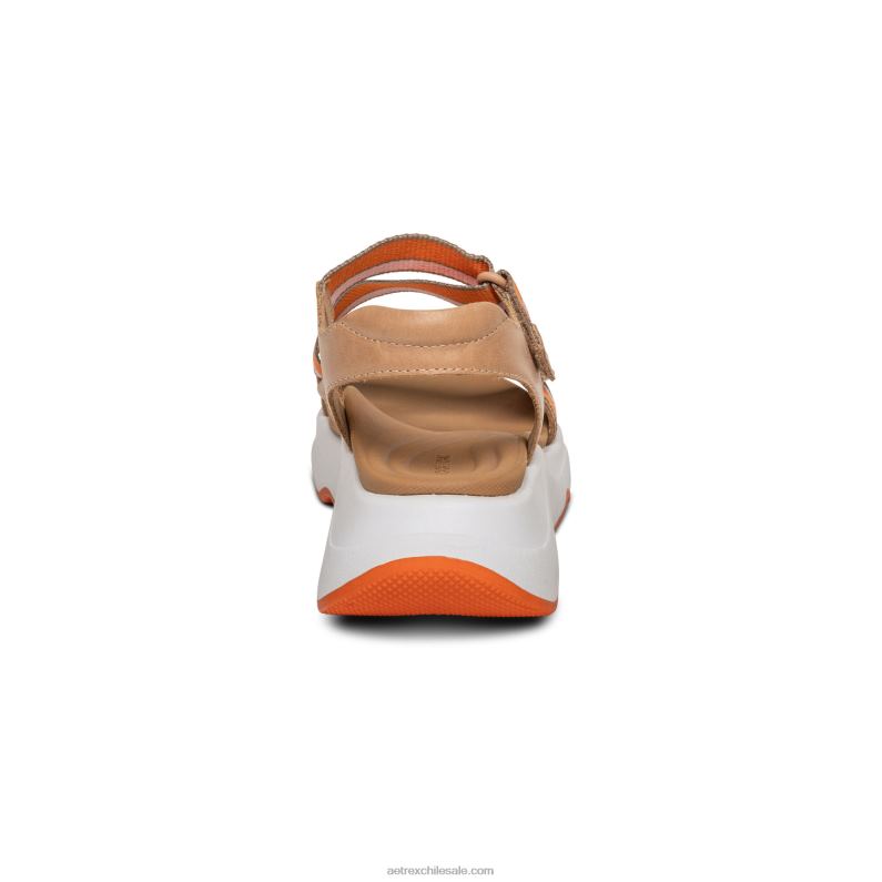 mujer camello Aetrex sandalia deportiva marz ajustable 2TB4B293