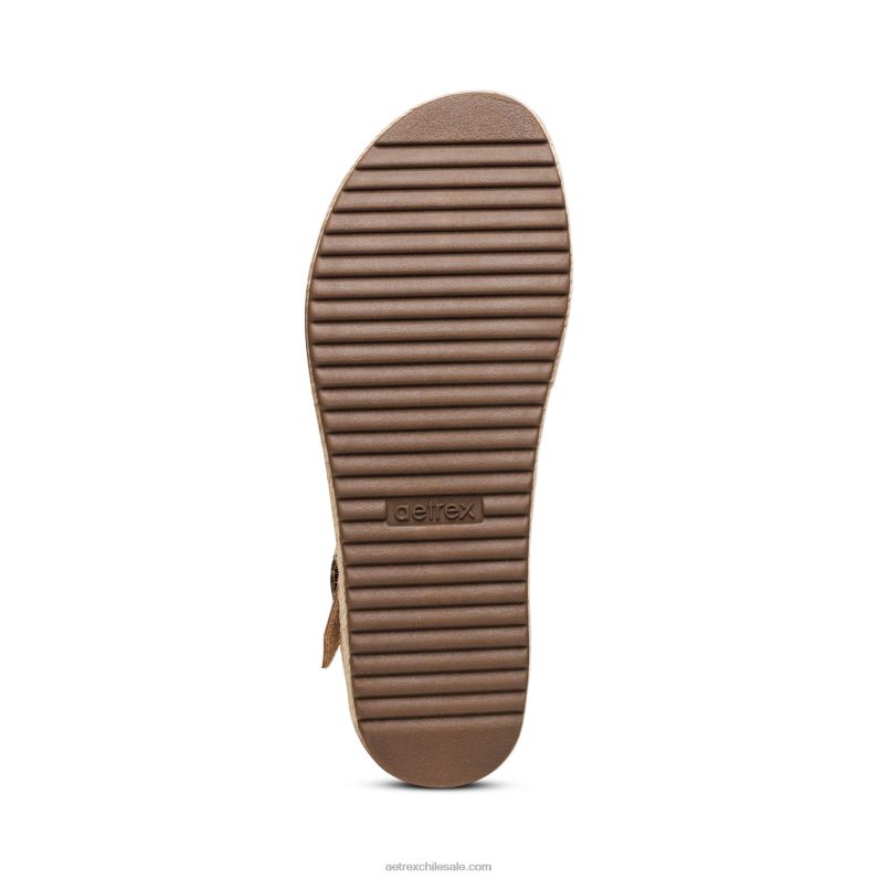mujer camello Aetrex sandalia paula con plataforma 2TB4B291