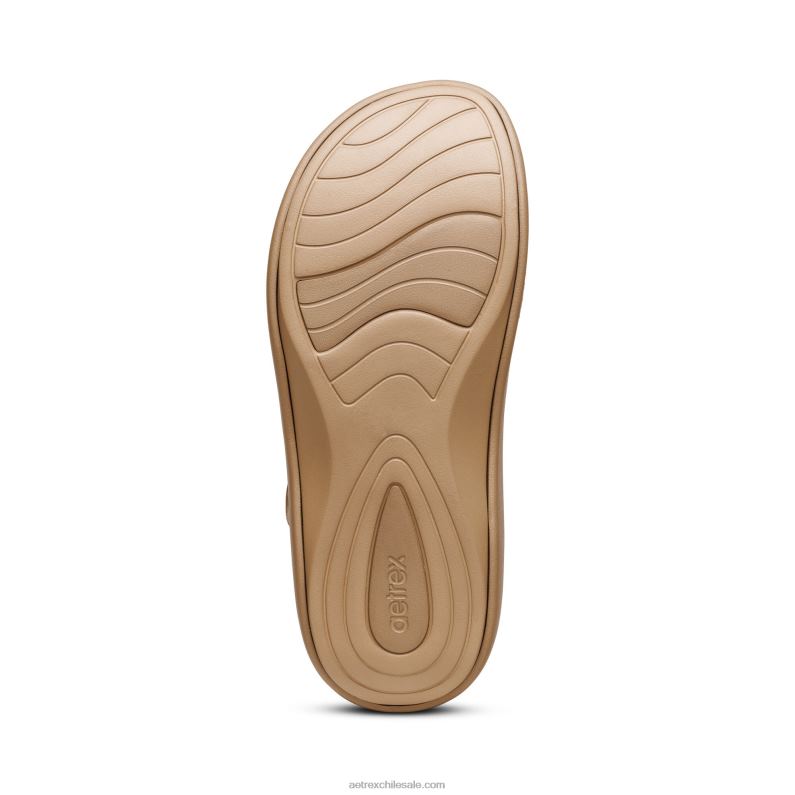 mujer champán Aetrex sandalia deportiva jillian 2TB4B307