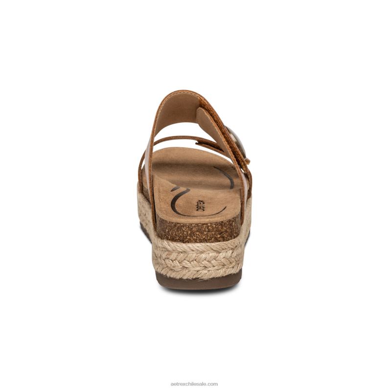 mujer coñac Aetrex sandalia con plataforma sofie 2TB4B214
