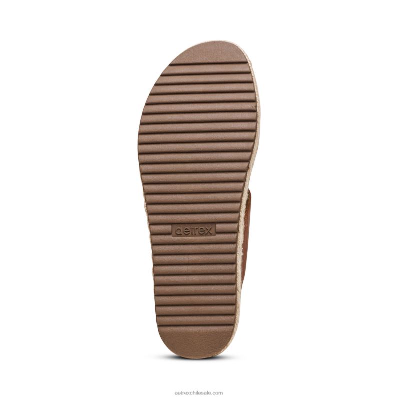 mujer coñac Aetrex sandalia con plataforma sofie 2TB4B214