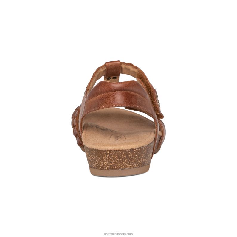 mujer coñac/marrón Aetrex sandalias gladiadoras reese ajustables 2TB4B71