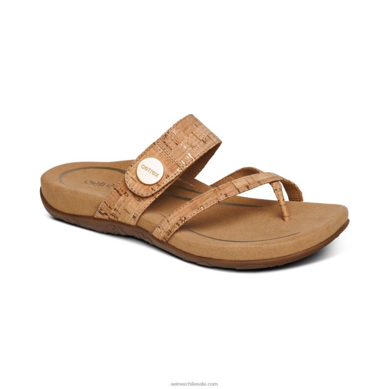 mujer corcho Aetrex sandalias izzy ajustables 2TB4B215