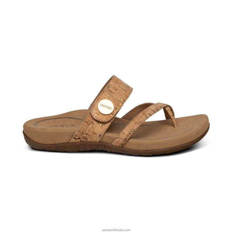 mujer corcho Aetrex sandalias izzy ajustables 2TB4B215