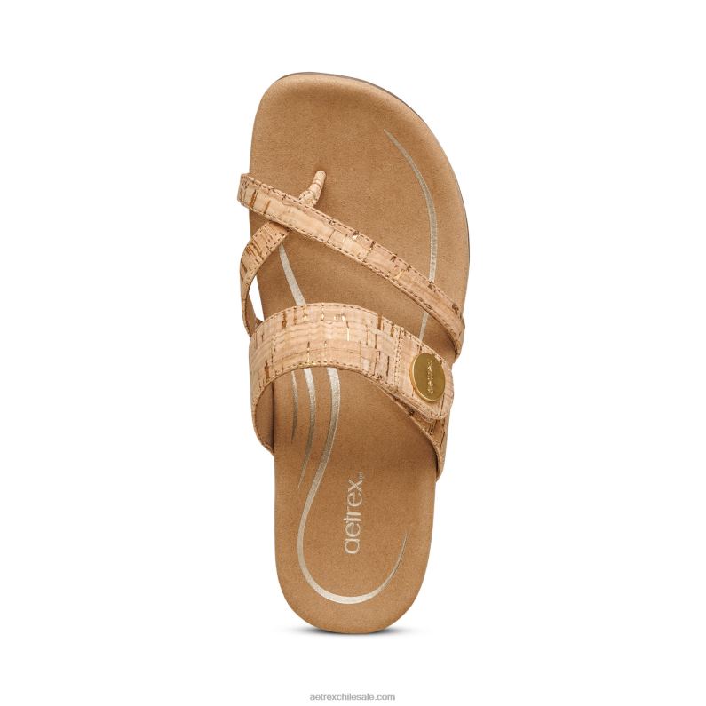 mujer corcho Aetrex sandalias izzy ajustables 2TB4B215