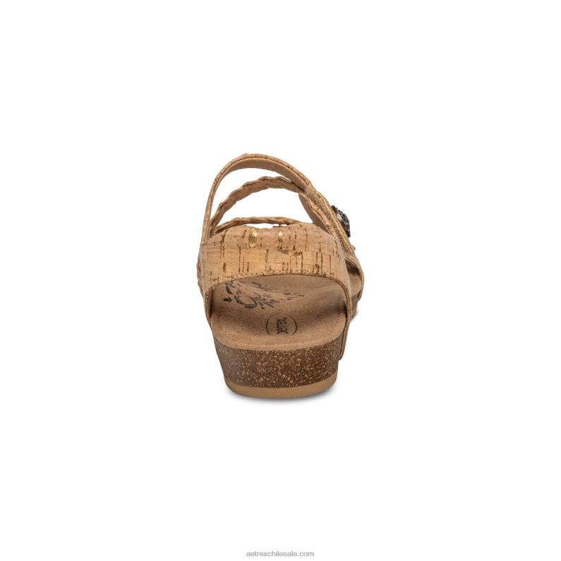 mujer corcho Aetrex sandalias jillian con tiras trenzadas 2TB4B306