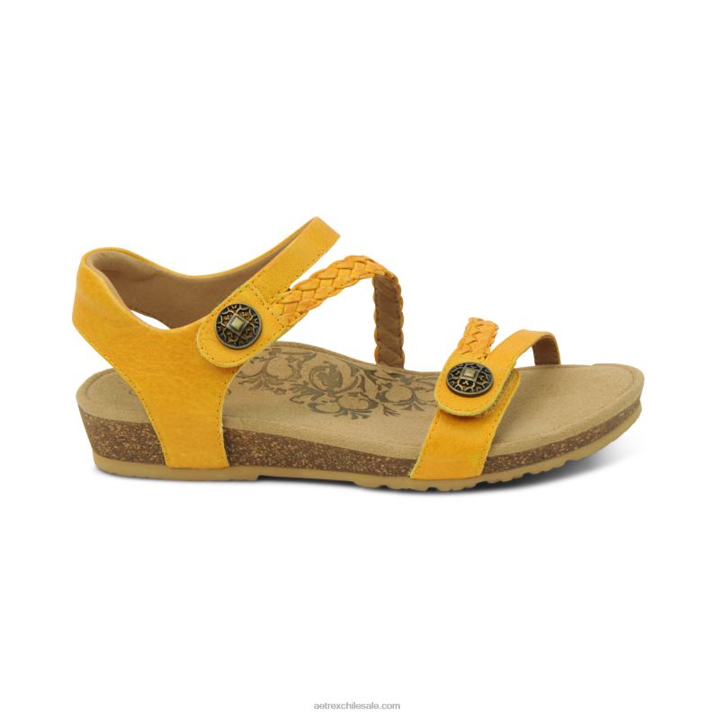 mujer girasol Aetrex sandalias jillian con tiras trenzadas 2TB4B106