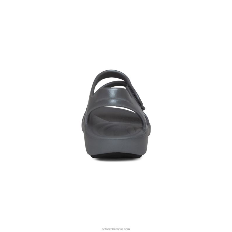 mujer gris brillante Aetrex sandalia deportiva jillian 2TB4B147