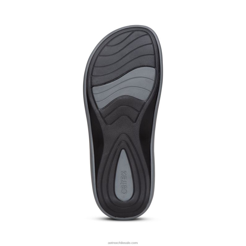 mujer gris brillante Aetrex sandalia deportiva jillian 2TB4B147