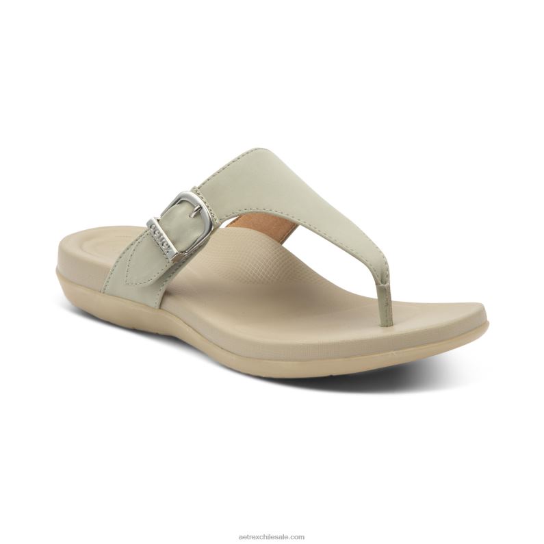 mujer gris claro Aetrex sandalia Rita con tira ajustable 2TB4B134