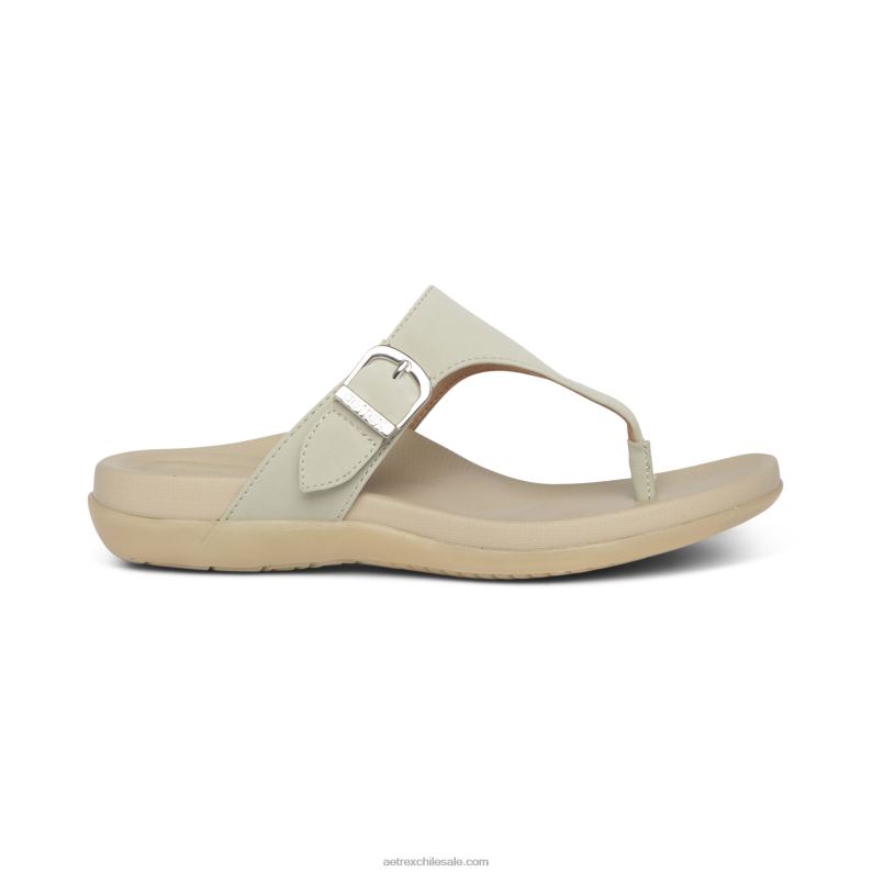 mujer gris claro Aetrex sandalia Rita con tira ajustable 2TB4B134
