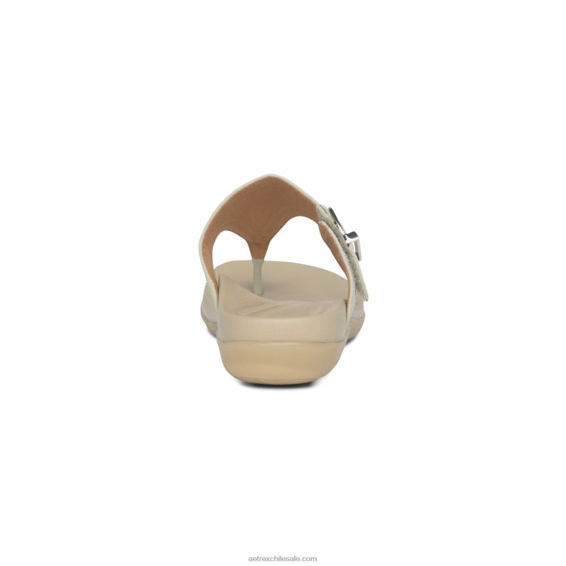 mujer gris claro Aetrex sandalia Rita con tira ajustable 2TB4B134
