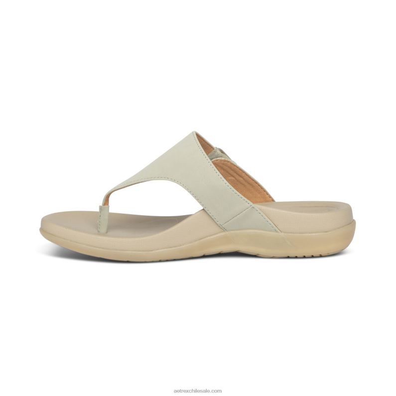mujer gris claro Aetrex sandalia Rita con tira ajustable 2TB4B134