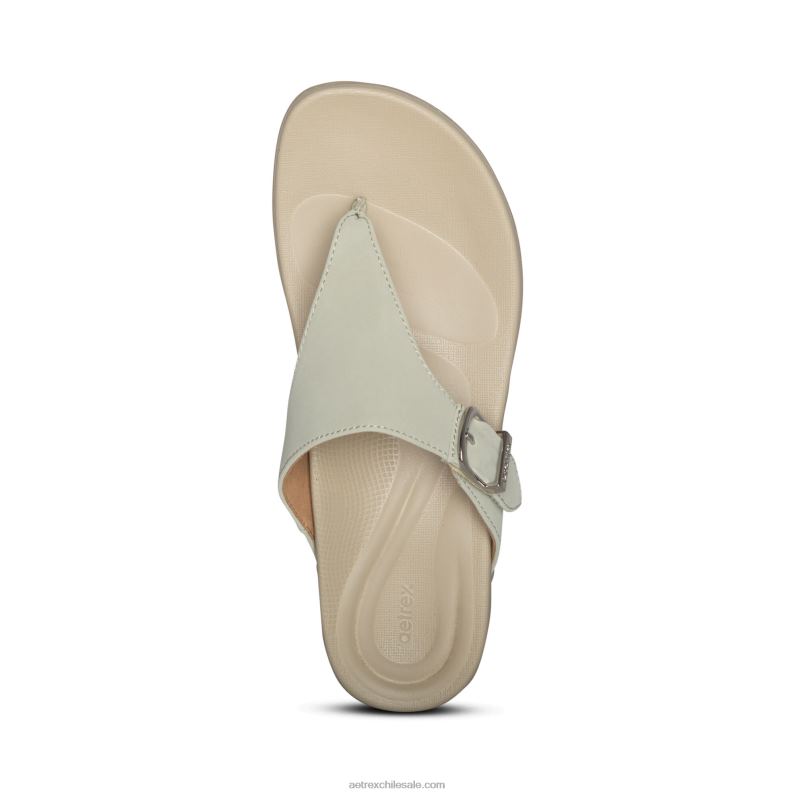 mujer gris claro Aetrex sandalia Rita con tira ajustable 2TB4B134