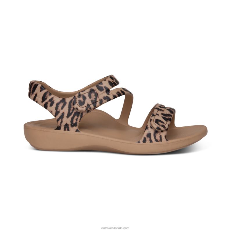 mujer leopardo Aetrex sandalia deportiva jillian 2TB4B146