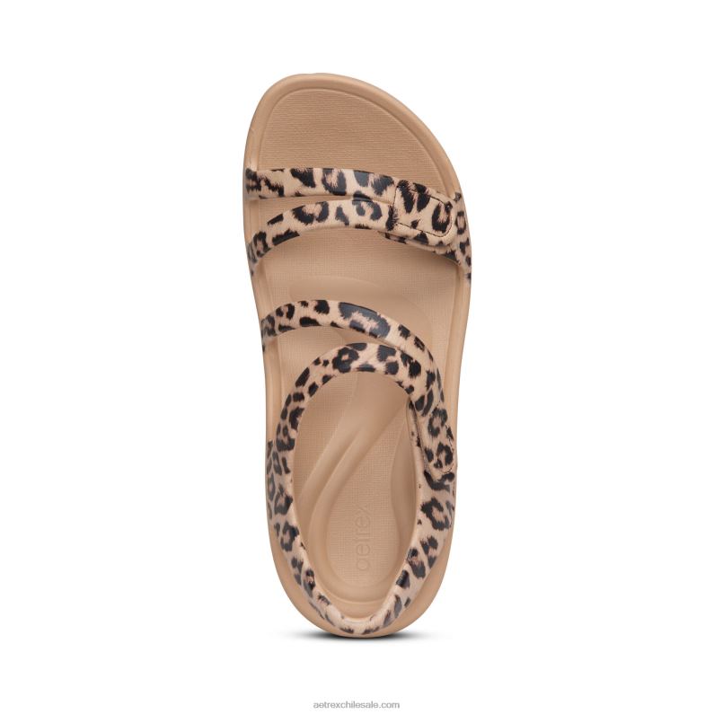 mujer leopardo Aetrex sandalia deportiva jillian 2TB4B146