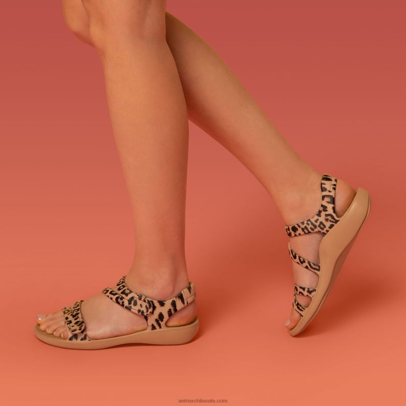 mujer leopardo Aetrex sandalia deportiva jillian 2TB4B146