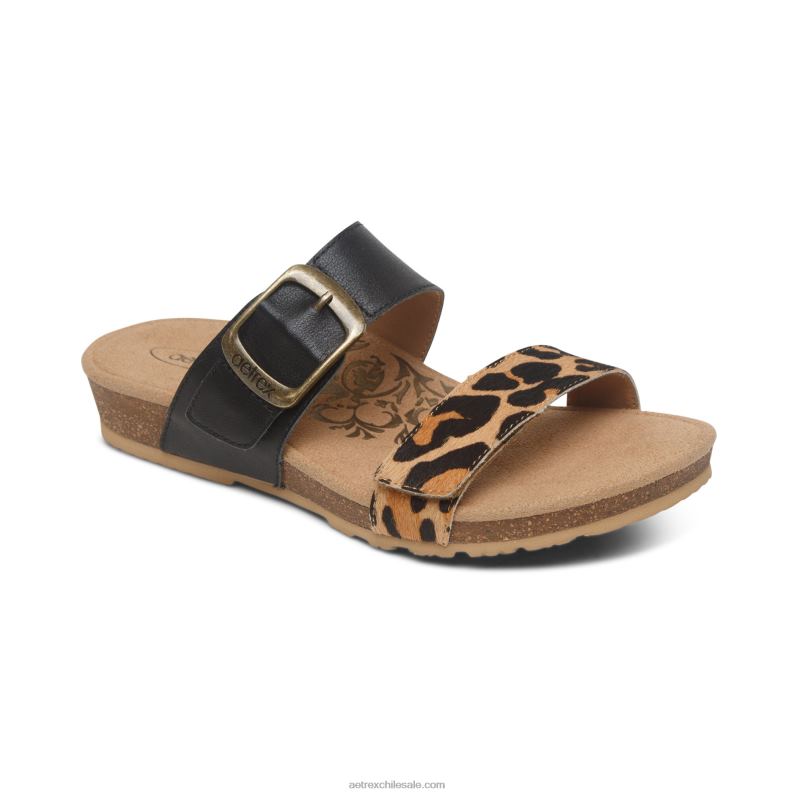 mujer leopardo Aetrex tobogán ajustable con margaritas 2TB4B128