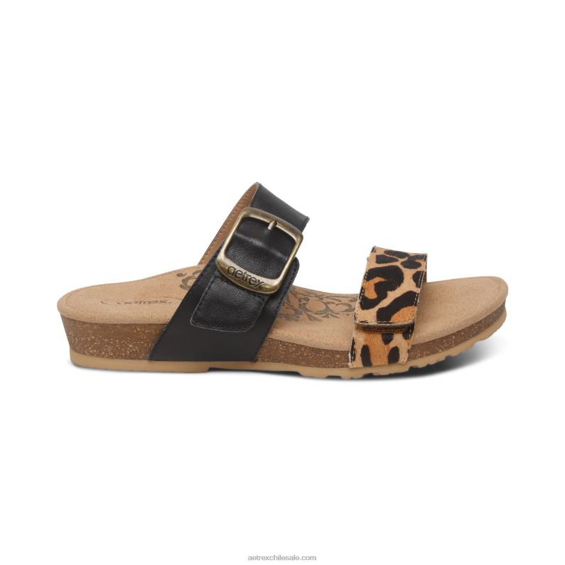 mujer leopardo Aetrex tobogán ajustable con margaritas 2TB4B128