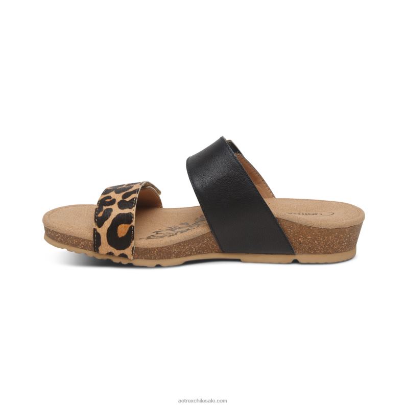 mujer leopardo Aetrex tobogán ajustable con margaritas 2TB4B128