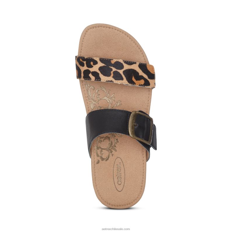mujer leopardo Aetrex tobogán ajustable con margaritas 2TB4B128