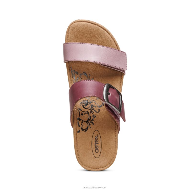 mujer lila Aetrex tobogán ajustable con margaritas 2TB4B224