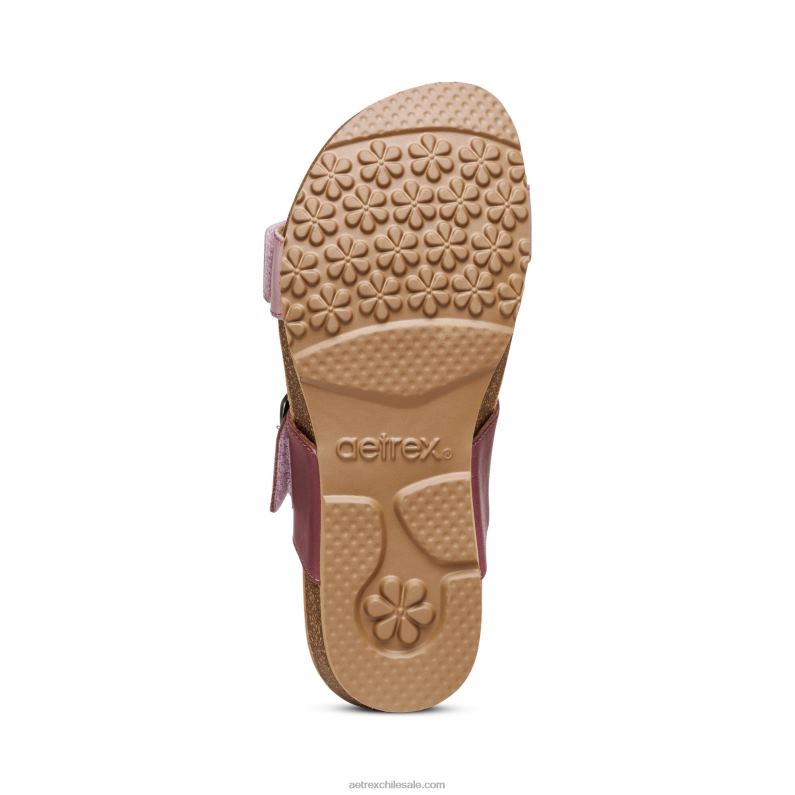 mujer lila Aetrex tobogán ajustable con margaritas 2TB4B224