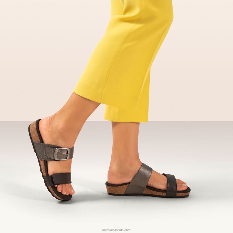 mujer lila Aetrex tobogán ajustable con margaritas 2TB4B224