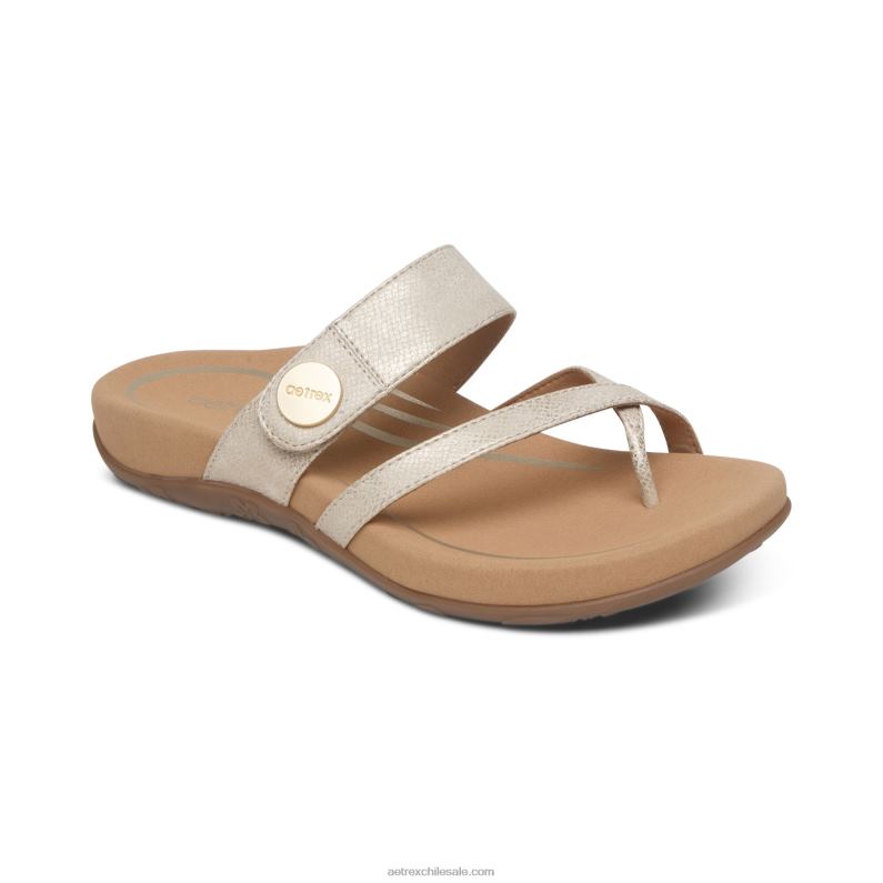 mujer luz de oro Aetrex sandalias izzy ajustables 2TB4B166