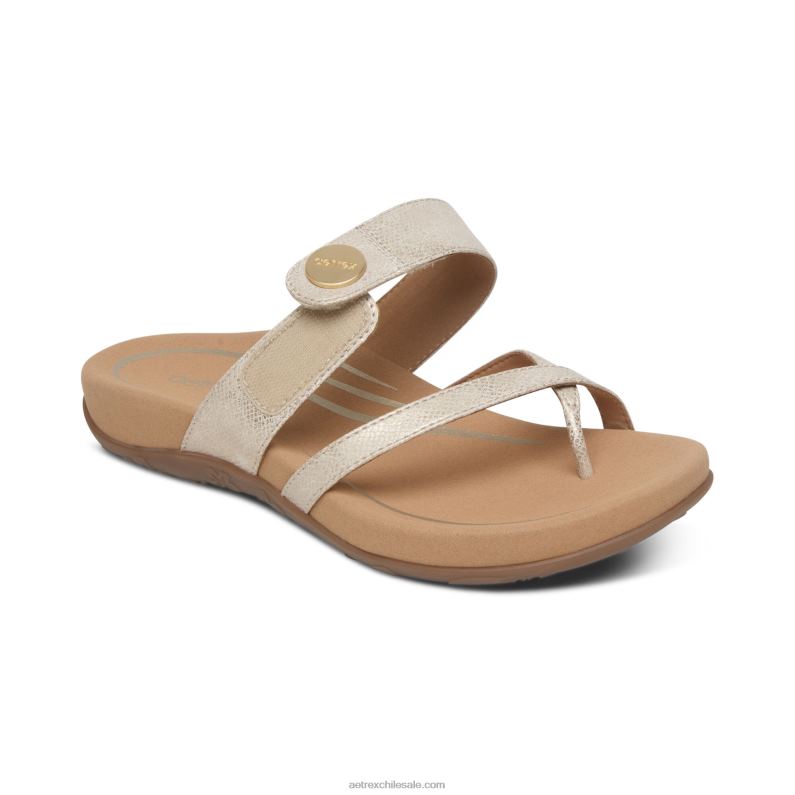 mujer luz de oro Aetrex sandalias izzy ajustables 2TB4B166