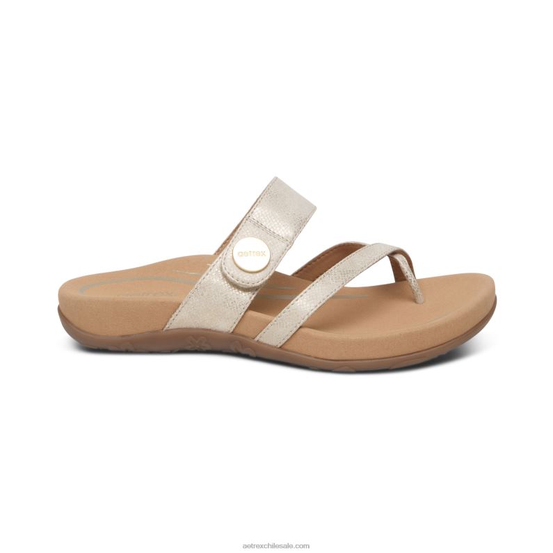 mujer luz de oro Aetrex sandalias izzy ajustables 2TB4B166