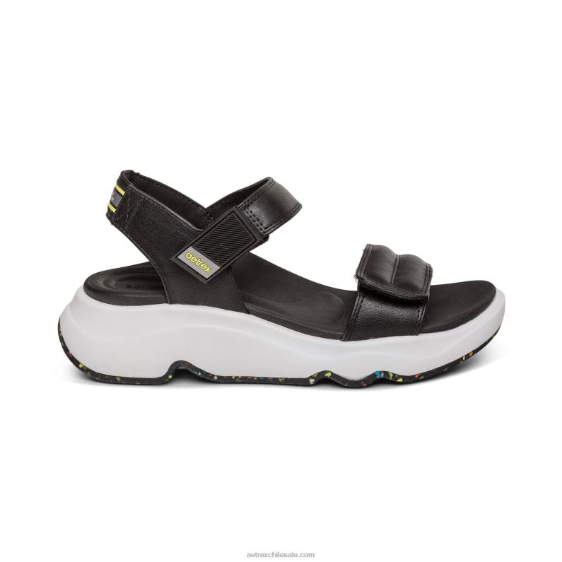 mujer negro Aetrex con sandalia sport 2TB4B290