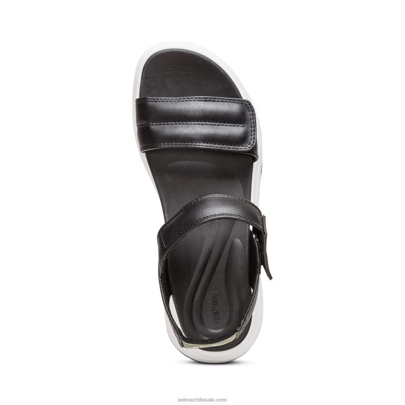 mujer negro Aetrex con sandalia sport 2TB4B290