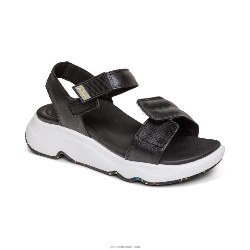 mujer negro Aetrex con sandalia sport 2TB4B290