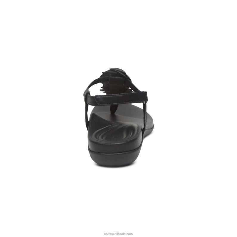 mujer negro Aetrex sandalia charli con tiras 2TB4B115