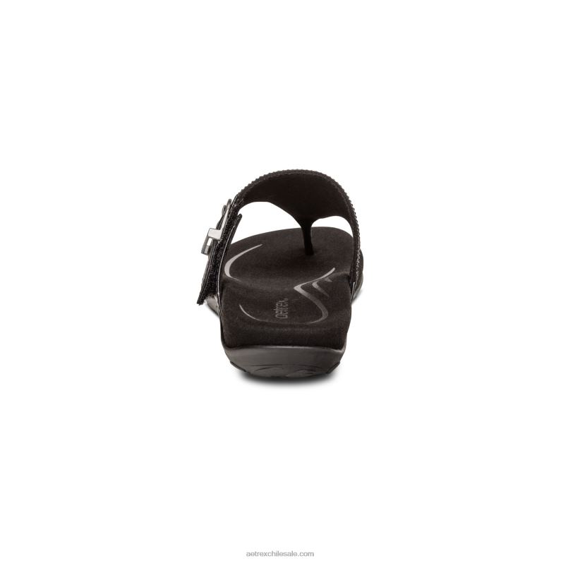 mujer negro Aetrex sandalia con tira ajustable rae 2TB4B236