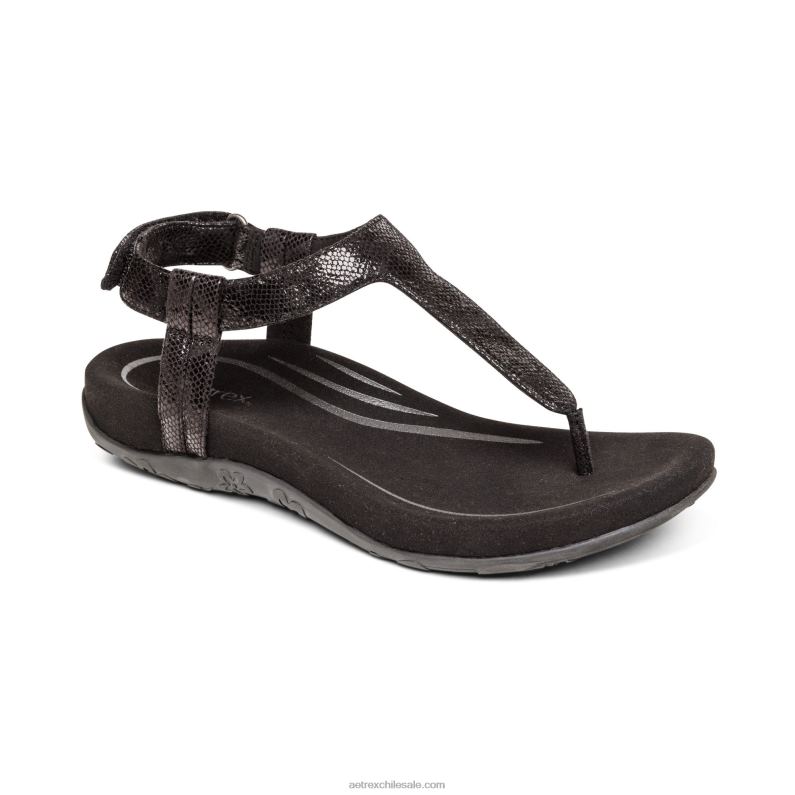 mujer negro Aetrex sandalia de dedo jane 2TB4B220